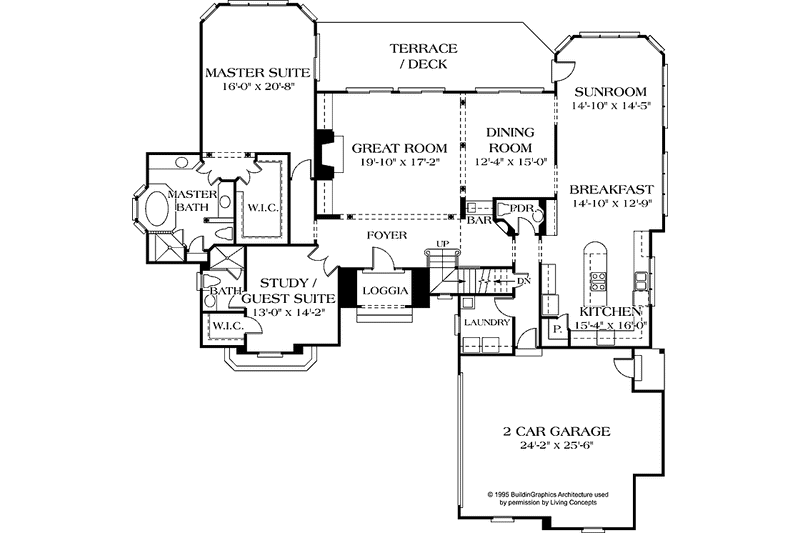 Home Plan - Floor Plan - Main Floor for Traditional House Plan #453-565 - 4 bed, 4.5 bath