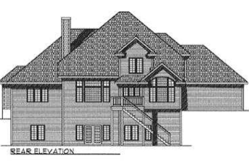 Home Plan - Exterior - Rear Elevation for Traditional House Plan #70-530 - 4 bed, 3.5 bath