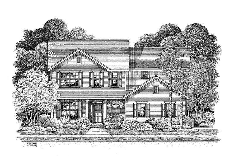 Home Plan - Colonial Exterior - Front Elevation Plan #999-78
