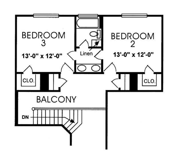 House Plan Design - Traditional Floor Plan - Upper Floor Plan #974-58