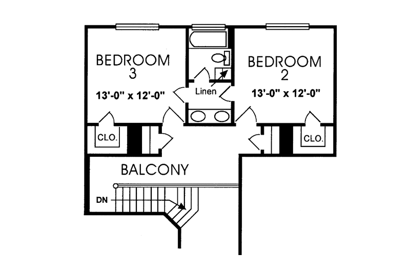 Dream House Plan - Floor Plan - Upper Floor for Traditional House Plan #974-58 - 3 bed, 3 bath