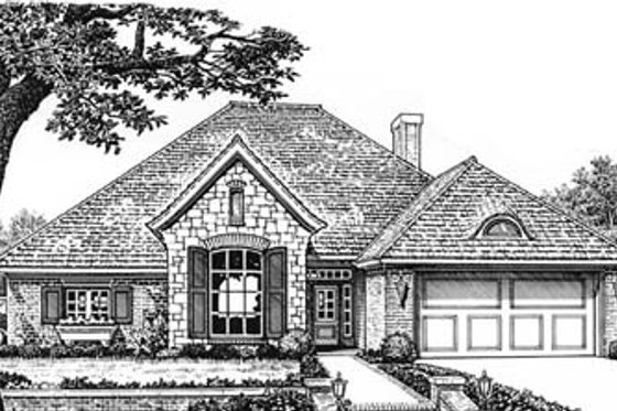 Exterior - Front Elevation for European House Plan #310-593 - 4 bed, 2.5 bath