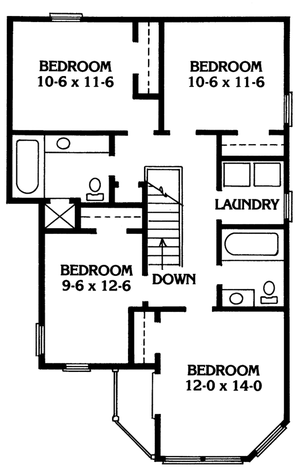 House Design - Victorian Floor Plan - Upper Floor Plan #1014-11