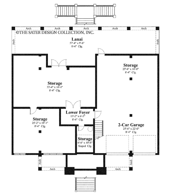 Architectural House Design - Mediterranean Floor Plan - Lower Floor Plan #930-161