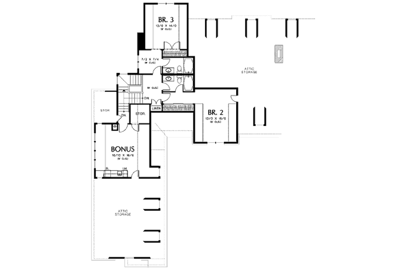 Home Plan - Floor Plan - Upper Floor for European House Plan #48-120 - 3 bed, 3.5 bath