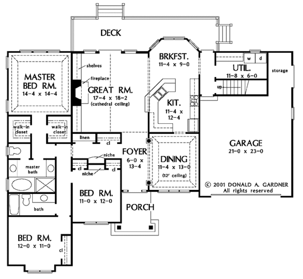 Dream House Plan - Ranch Floor Plan - Main Floor Plan #929-654
