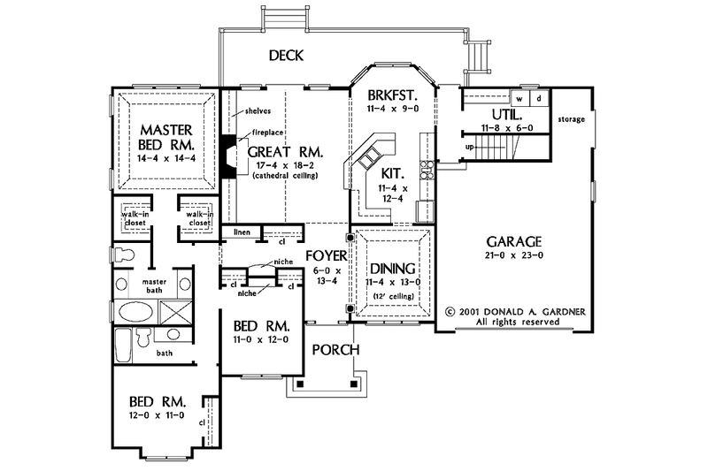 Dream House Plan - Floor Plan - Main Floor for Ranch House Plan #929-654 - 3 bed, 2 bath