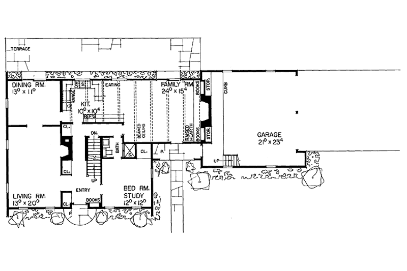 Home Plan - Floor Plan - Main Floor for Colonial House Plan #72-547 - 3 bed, 3 bath