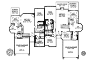 Tudor Style House Plan - 5 Beds 4 Baths 3956 Sq/Ft Plan #70-1349 