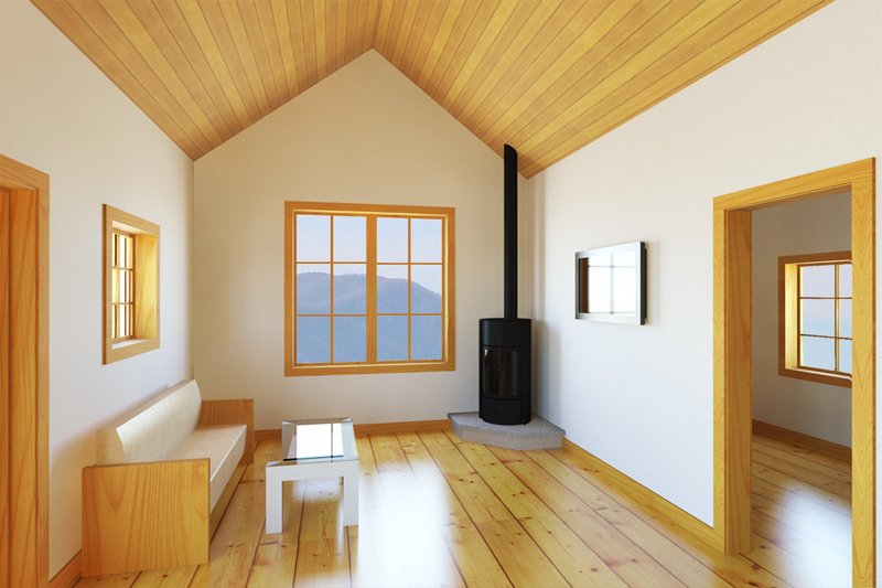 House Blueprint - Interior - Family Room for Cabin House Plan #497-14 - 1 bed, 1 bath