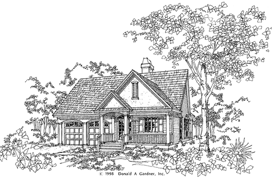 Exterior - Front Elevation 3 for Ranch House Plan #929-304 - 3 bed, 2 bath