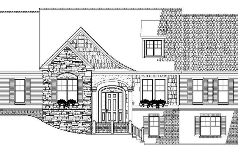 Home Plan - Exterior - Front Elevation 4 for Contemporary House Plan #17-2798 - 4 bed, 2.5 bath