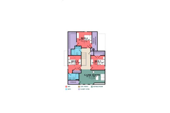 Floor Plan - Other Floor for Farmhouse House Plan #63-373 - 4 bed, 3 bath