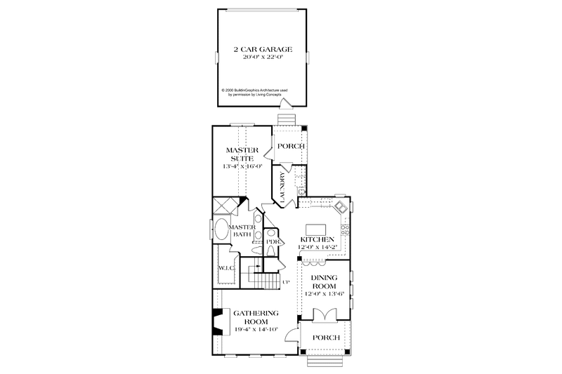 Home Plan - Floor Plan - Main Floor for Colonial House Plan #453-339 - 3 bed, 2.5 bath