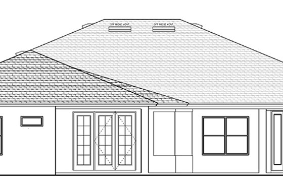 Exterior - Rear Elevation for European House Plan #1058-129 - 4 bed, 3 bath