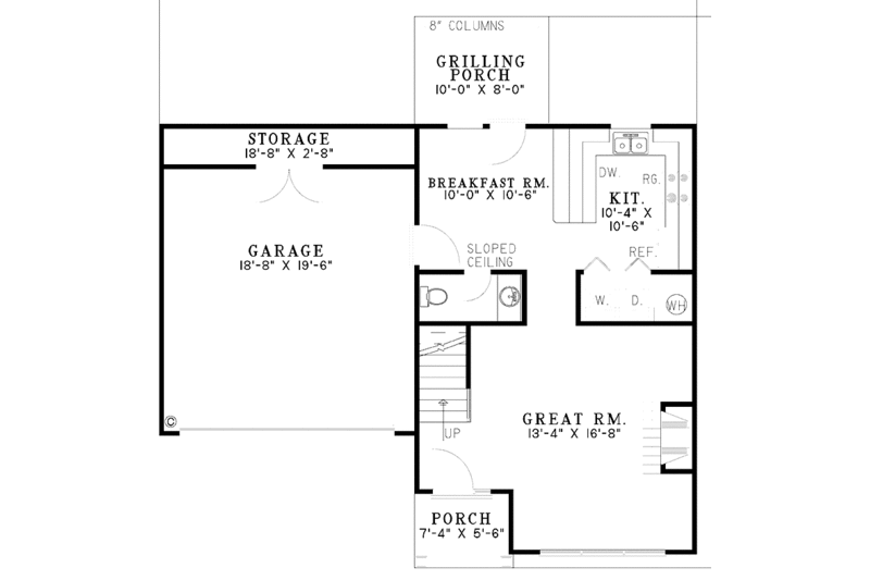 Dream House Plan - Floor Plan - Main Floor for Classical House Plan #17-3190 - 3 bed, 2.5 bath