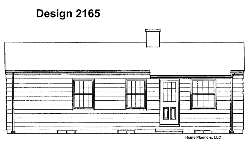 Home Plan - Exterior - Rear Elevation for Colonial House Plan #72-589 - 2 bed, 1 bath