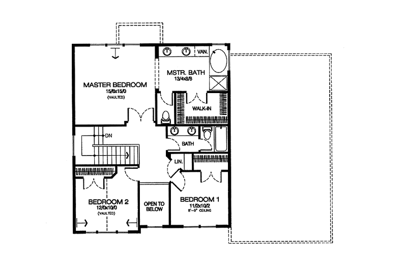 Architectural House Design - Floor Plan - Upper Floor for Country House Plan #997-9 - 3 bed, 3 bath