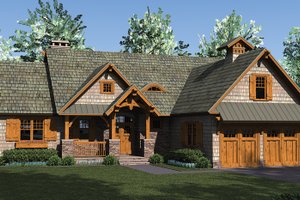 Exterior - Front Elevation 3 for Craftsman House Plan #453-615 - 3 bed, 3.5 bath