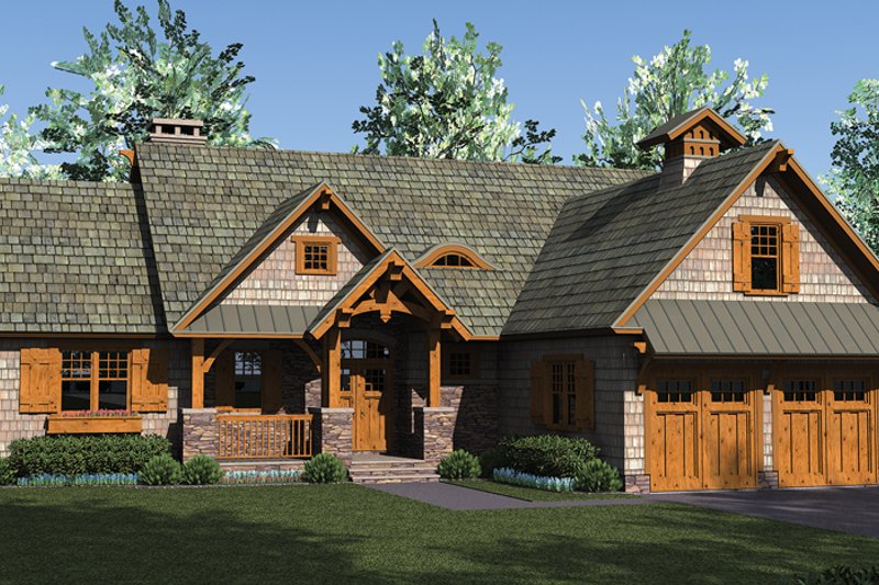 Home Plan - Exterior - Front Elevation 3 for Craftsman House Plan #453-615 - 3 bed, 3.5 bath