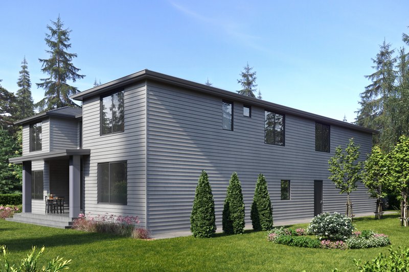 House Plan Design - Exterior - Rear Elevation 1 for Contemporary House Plan #1066-275 - 5 bed, 4.5 bath