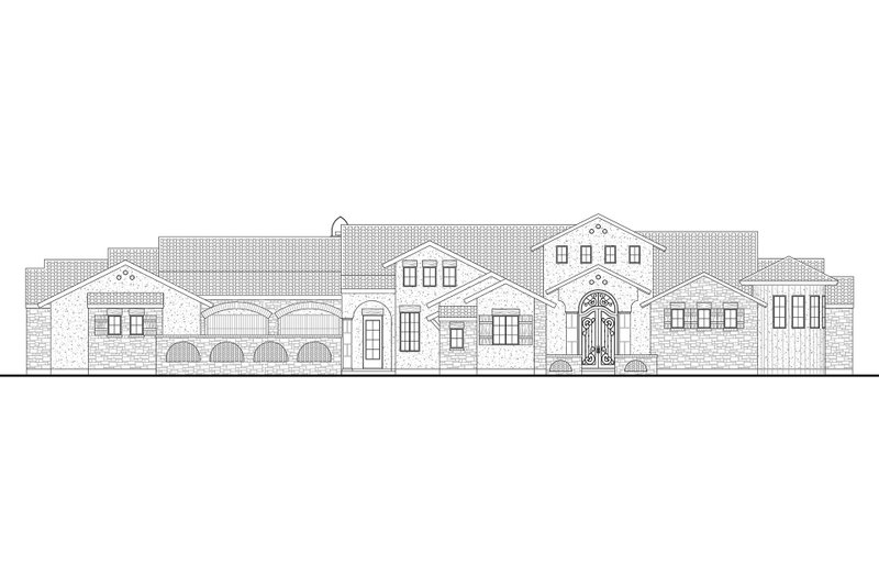 Home Plan - Exterior - Front Elevation 5 for Mediterranean House Plan #80-199 - 4 bed, 5 bath
