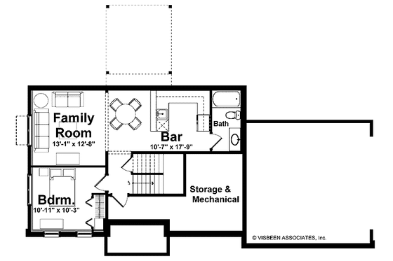 Floor Plan - Lower Floor for Country House Plan #928-162 - 3 bed, 2.5 bath