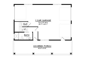 Floor Plan - Main Floor for Cottage House Plan #1064-168, 1 bath
