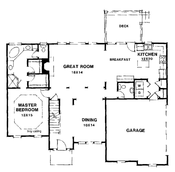 Architectural House Design - Colonial Floor Plan - Main Floor Plan #129-174