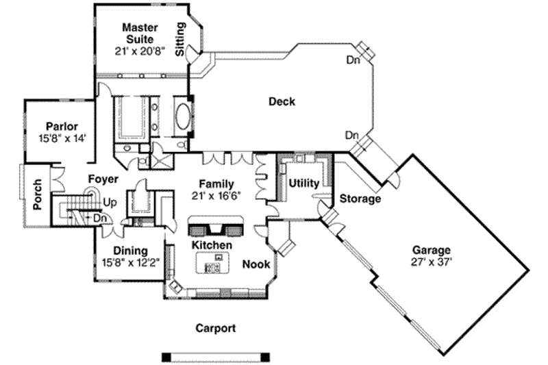 Home Plan - Floor Plan - Main Floor for European House Plan #124-114 - 4 bed, 3.5 bath