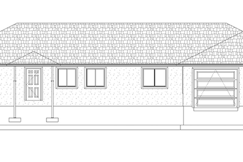 House Blueprint - Exterior - Front Elevation 4 for Ranch House Plan #1060-31 - 3 bed, 2 bath