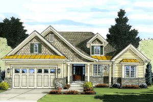 Cottage Exterior - Front Elevation Plan #46-525