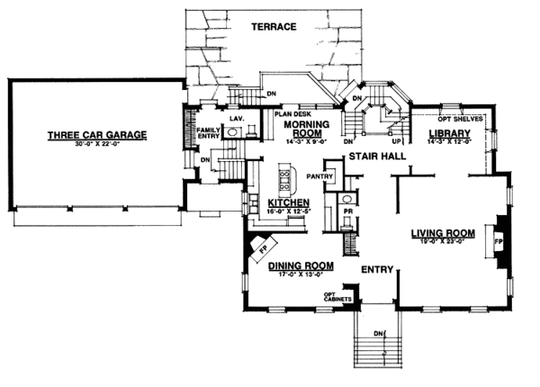 Architectural House Design - Classical Floor Plan - Main Floor Plan #1016-5