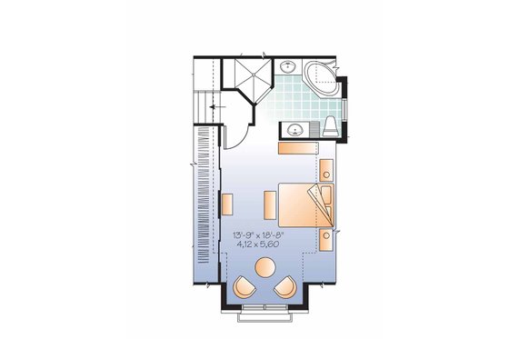 Floor Plan - Upper Floor for European House Plan #23-2541 - 3 bed, 2 bath