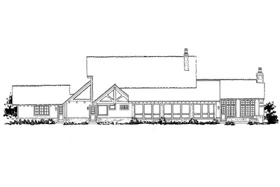 Exterior - Rear Elevation 1 for European House Plan #942-38 - 4 bed, 3.5 bath