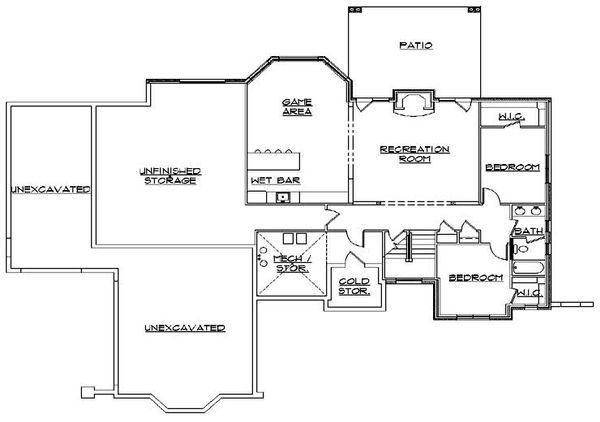 House Plan Design - European Floor Plan - Lower Floor Plan #5-289