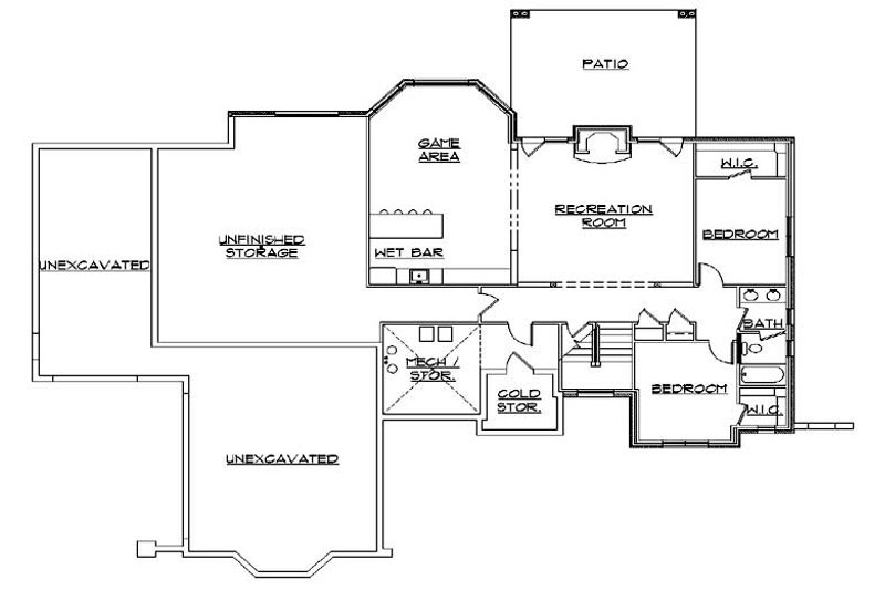 Home Plan - Floor Plan - Lower Floor for European House Plan #5-289 - 5 bed, 3.5 bath