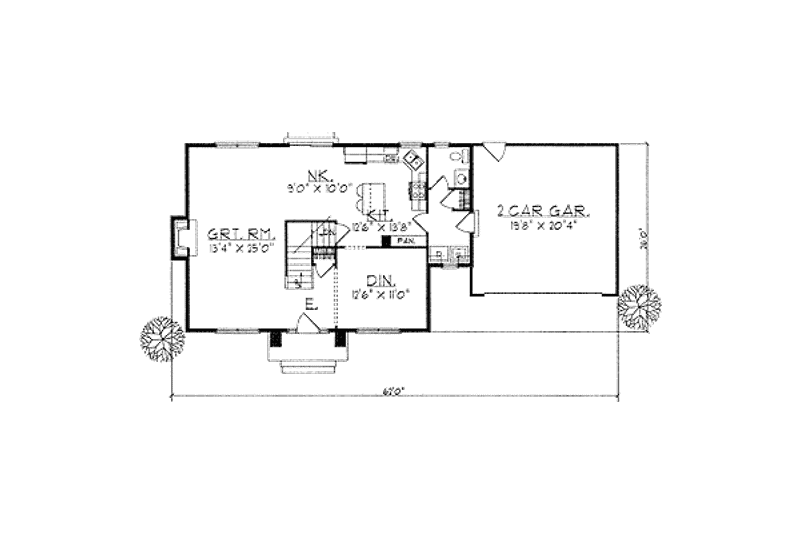 Dream House Plan - Floor Plan - Main Floor for Traditional House Plan #70-256 - 3 bed, 2.5 bath