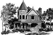 Victorian Style House Plan - 3 Beds 2.5 Baths 1691 Sq/Ft Plan #43-102 