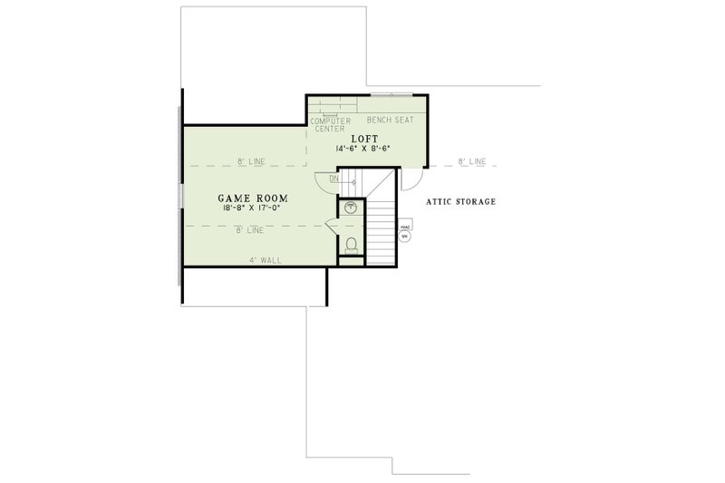 Dream House Plan - Floor Plan - Upper Floor for Traditional House Plan #17-3274 - 3 bed, 2 bath
