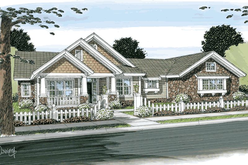 Dream House Plan - Craftsman Exterior - Front Elevation Plan #513-2060