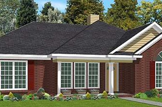 Exterior - Front Elevation for Traditional House Plan #63-172 - 3 bed, 2 bath