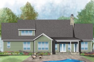 Exterior - Rear Elevation for Craftsman House Plan #929-1036 - 4 bed, 3 bath