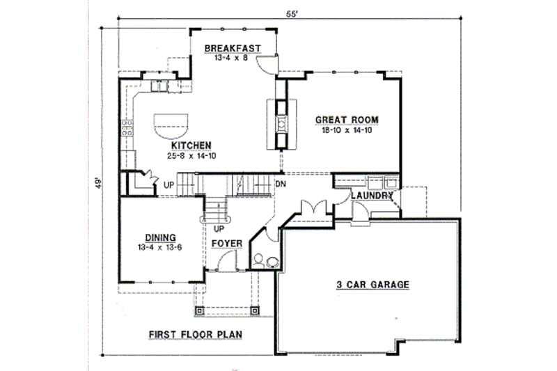 Traditional Style House Plan - 4 Beds 4 Baths 2953 Sq/Ft Plan #67-167 ...