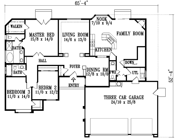 Ranch Floor Plan - Main Floor Plan #1-760
