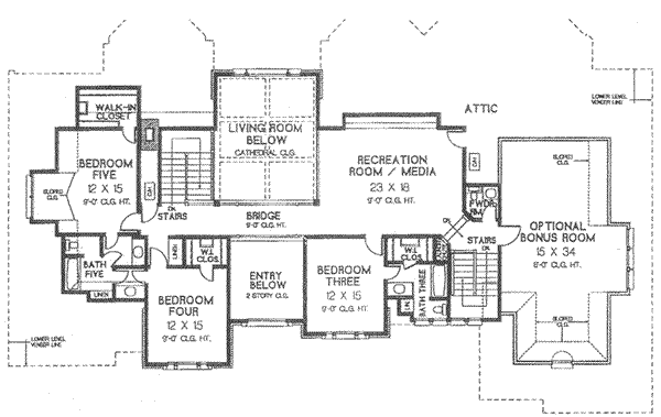 House Design - European Floor Plan - Upper Floor Plan #310-523