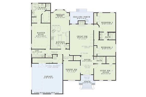 Floor Plan - Main Floor for European House Plan #17-530 - 4 bed, 3 bath