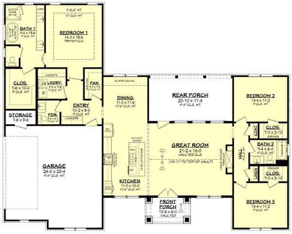 Ranch Floor Plan - Main Floor Plan #430-252