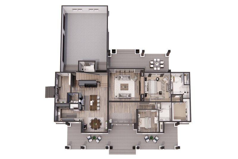 House Plan Design - Floor Plan - Main Floor 1 for Farmhouse House Plan #51-1247 - 4 bed, 5 bath