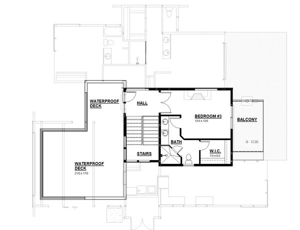 Modern Floor Plan - Upper Floor Plan #895-113